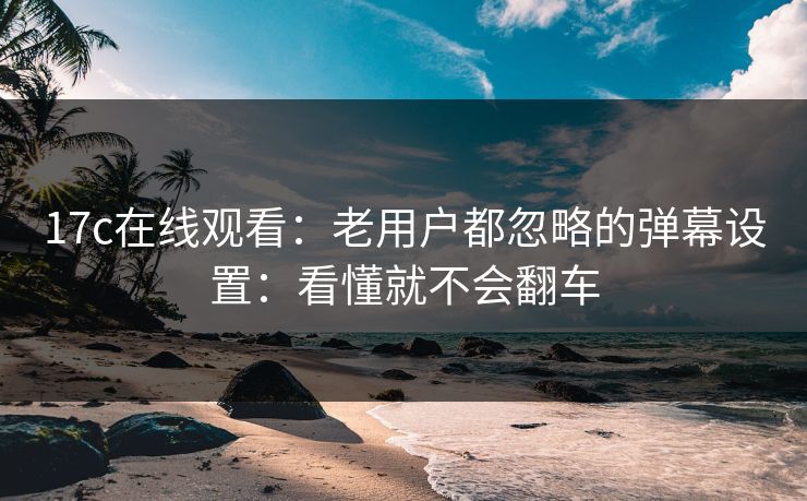 17c在线观看：老用户都忽略的弹幕设置：看懂就不会翻车
